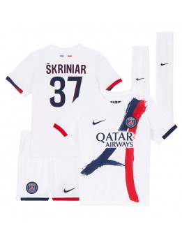 Billige Paris Saint-Germain Milan Skriniar #37 Bortedraktsett Barn 2024-25 Kortermet (+ Korte bukser)